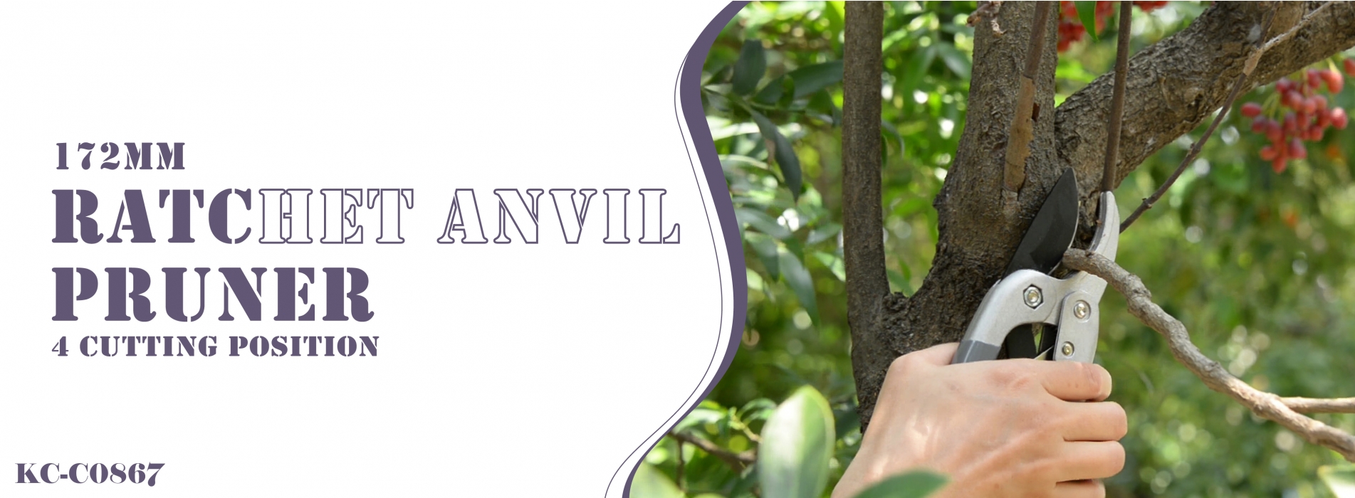 172mm Ratchet anvil pruning shears-c0867-sumio garden tool manufacturer 172mm Ratchet anvil pruning shears-c0867-sumio garden tool manufacturer